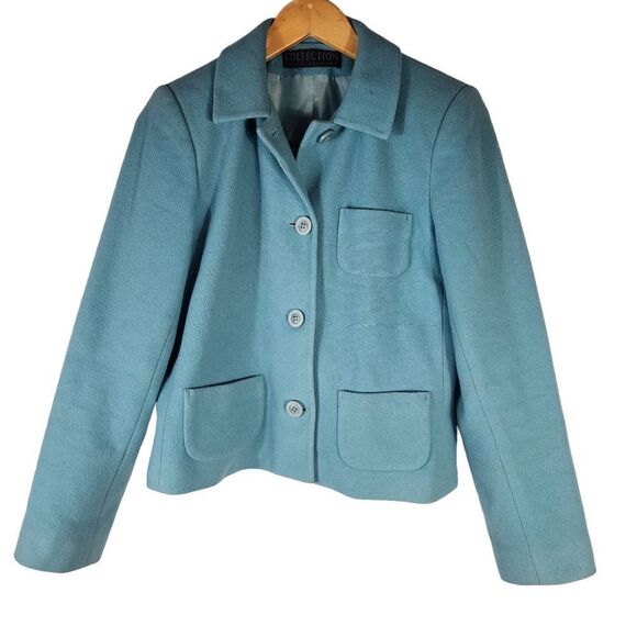 Herve Benard Blur Collection Vintage Wool Cashmere Blend Button Blazer Jacket - Picture 1 of 6